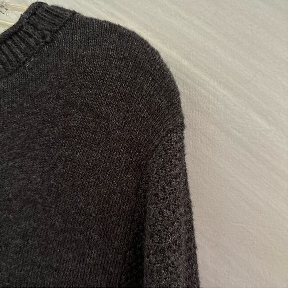 Loft Outlet  L Dark Gray Boatneck  Long Sleeve Longer Length Sweater - Picture 8 of 10